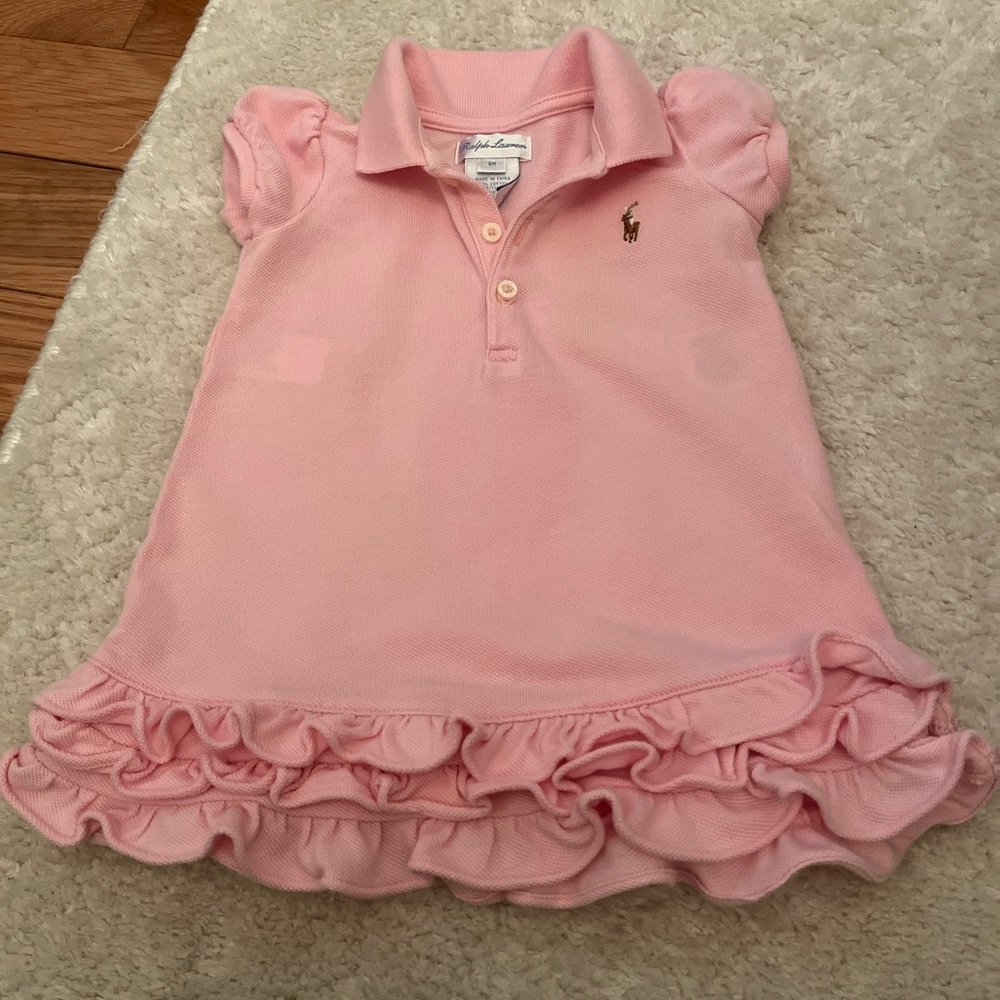 Ralph Lauren Pink Ruffle Polo Dress